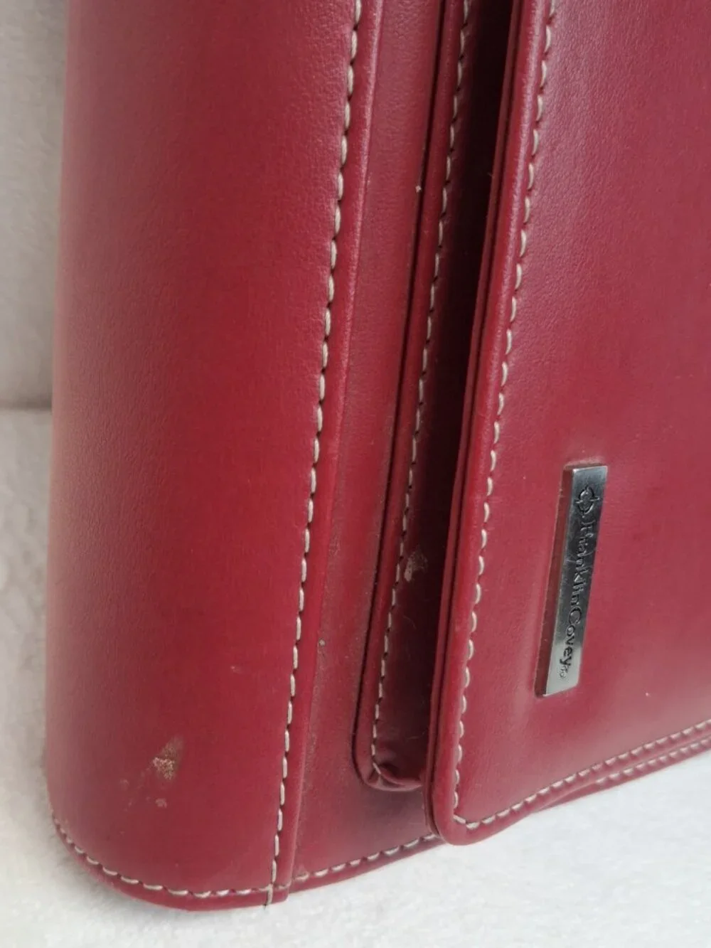 FRANKLIN COVEY Red 7 Ring Planner Binder With Handles Full Zip Read